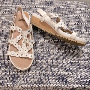 White sandals with studs 1” heel